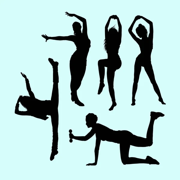 Sport Mädchen Aktivität Silhouette Gute Verwendung Für Symbol Logo Websymbol — Stockvektor