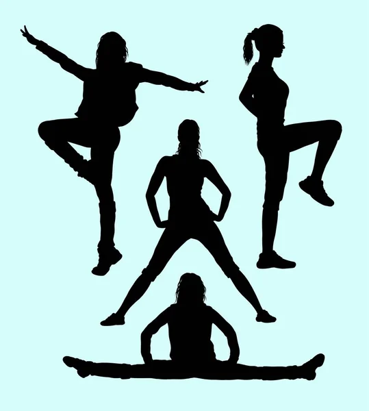 Θηλυκό Pilates Αθλητισμού Άσκηση Υγιεινή Σιλουέτα Καλή Χρήση Για Σύμβολο — Διανυσματικό Αρχείο