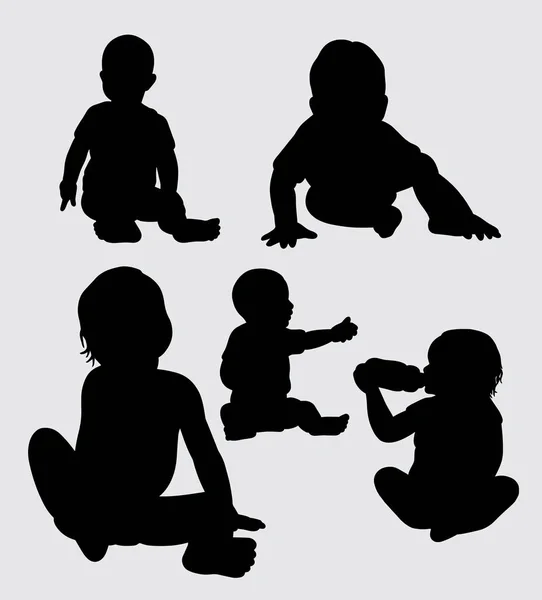 Baby Kriechen Silhouette Gute Verwendung Für Symbol Web Symbol Maskottchen — Stockvektor