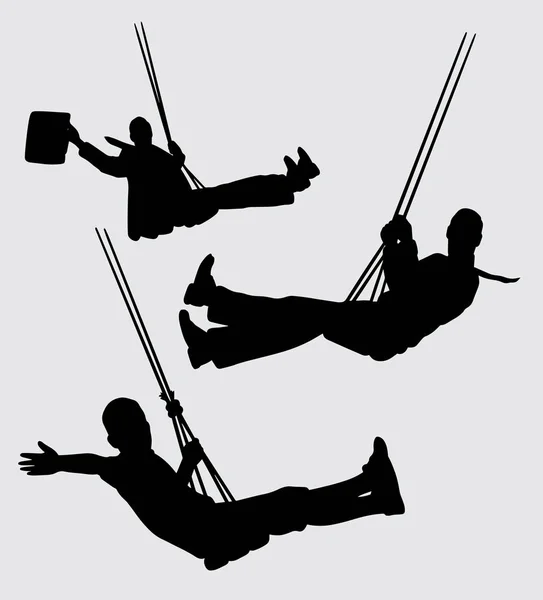 Swing Persone Azione Silhouette Buon Uso Simbolo Logo Icona Web — Vettoriale Stock