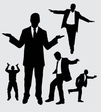 İşadamı eylem siluet iyi kullanmak için sembol, logo, web simgesi, maskot, işaret, etiket veya istediğiniz herhangi bir tasarım. 