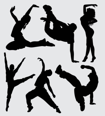 break dans ve parkour spor siluet simge, logo, web simgesi, maskot, işaret, etiket veya istediğiniz herhangi bir tasarım için iyi kullanın