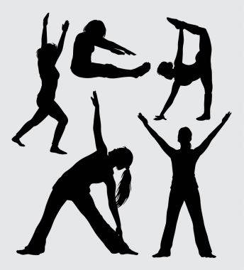 Spor egzersiz erkek eylem siluet. Simge, web simgesi, maskot, oyun öğeleri, maskot, işaret, etiket tasarım veya istediğiniz herhangi bir tasarım için iyi kullanın. Kullanımı kolay. 