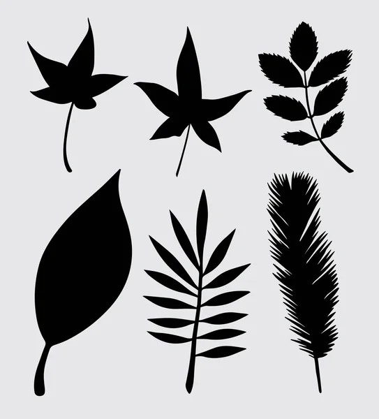 Blätter Der Natur Silhouette Gute Verwendung Für Symbol Logo Web — Stockvektor