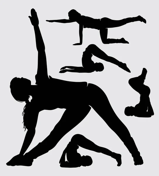 Sport Siluetă Gesturi Masculine Feminine Utilizare Bună Pentru Simbol Logo — Vector de stoc