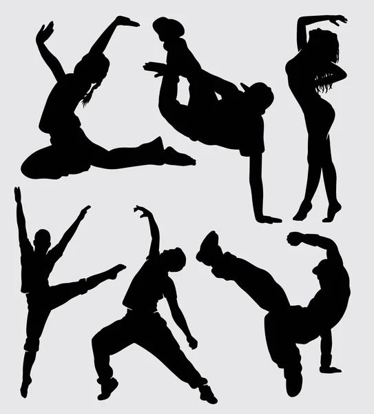 Break Dance Parkour Sportovní Silueta Dobře Využít Pro Symbol Logo — Stockový vektor