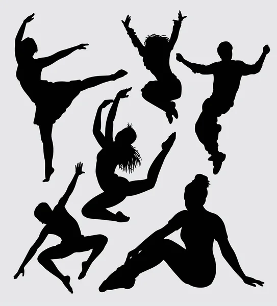 舞蹈跑酷和有氧运动剪影好的使用符号 网页图标 吉祥物 或任何设计你想要的 — 图库矢量图片