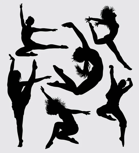 Современный Танцевальный Силуэт Хорошее Использование Символа Логотипа Веб Значок Талисман — стоковый вектор