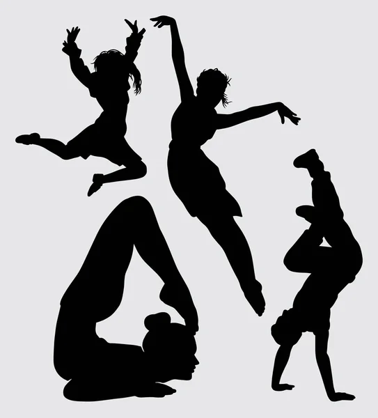 Yoga Acrobata Danza Silhouette Buon Uso Simbolo Logo Icona Web — Vettoriale Stock