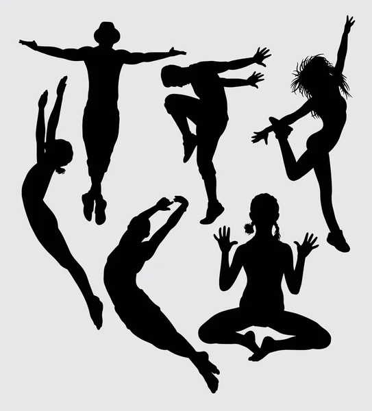 Танцевальный Аэробный Спортивный Силуэт Хорошее Применение Символа Логотипа Веб Иконки — стоковый вектор
