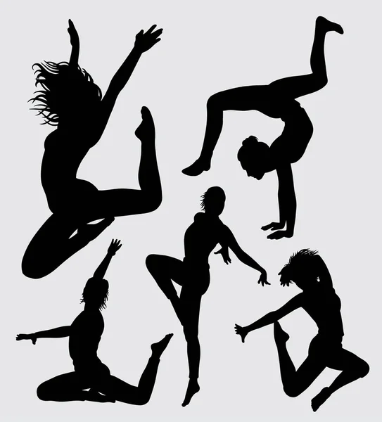 Aerobic Dance Silhouette Good Use Symbol Logo Web Icon Mascot — Stock Vector