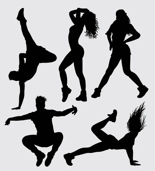 Mannelijke Vrouwelijke Silhouet Dansen Goed Voor Symbool Logo Web Pictogram — Stockvector