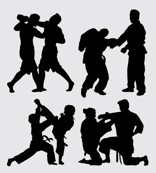 Kampfsport Silhouette Gute Verwendung Für Symbol Logo Web Symbol Maskottchen — Stockvektor