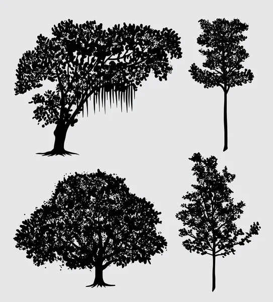 Träd Natur Siluett Bra Användning För Symbol Logotyp Web Ikonen — Stock vektor