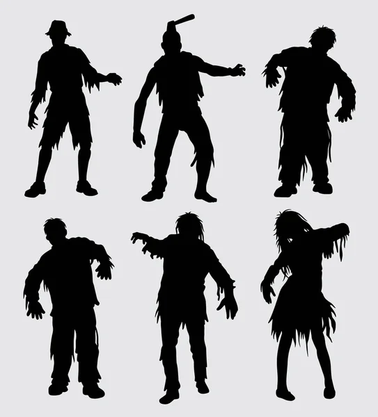 Silueta Gente Mutante Horror Zombie Buen Uso Para Símbolo Logotipo — Archivo Imágenes Vectoriales