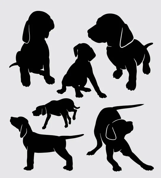 Câine Vizsla Animal Companie Mamifer Silueta Animale Bun Pentru Simbol — Vector de stoc