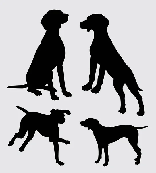 Silhueta Ação Animal Cão Vizsla Bom Uso Para Símbolo Logotipo — Vetor de Stock