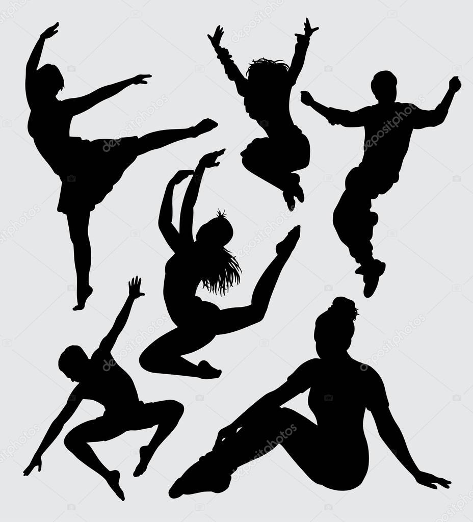 Dance parkour and aerobic sport silhouette Good use for symbol, logo, web icon, mascot, sign, sticker, or any design you want