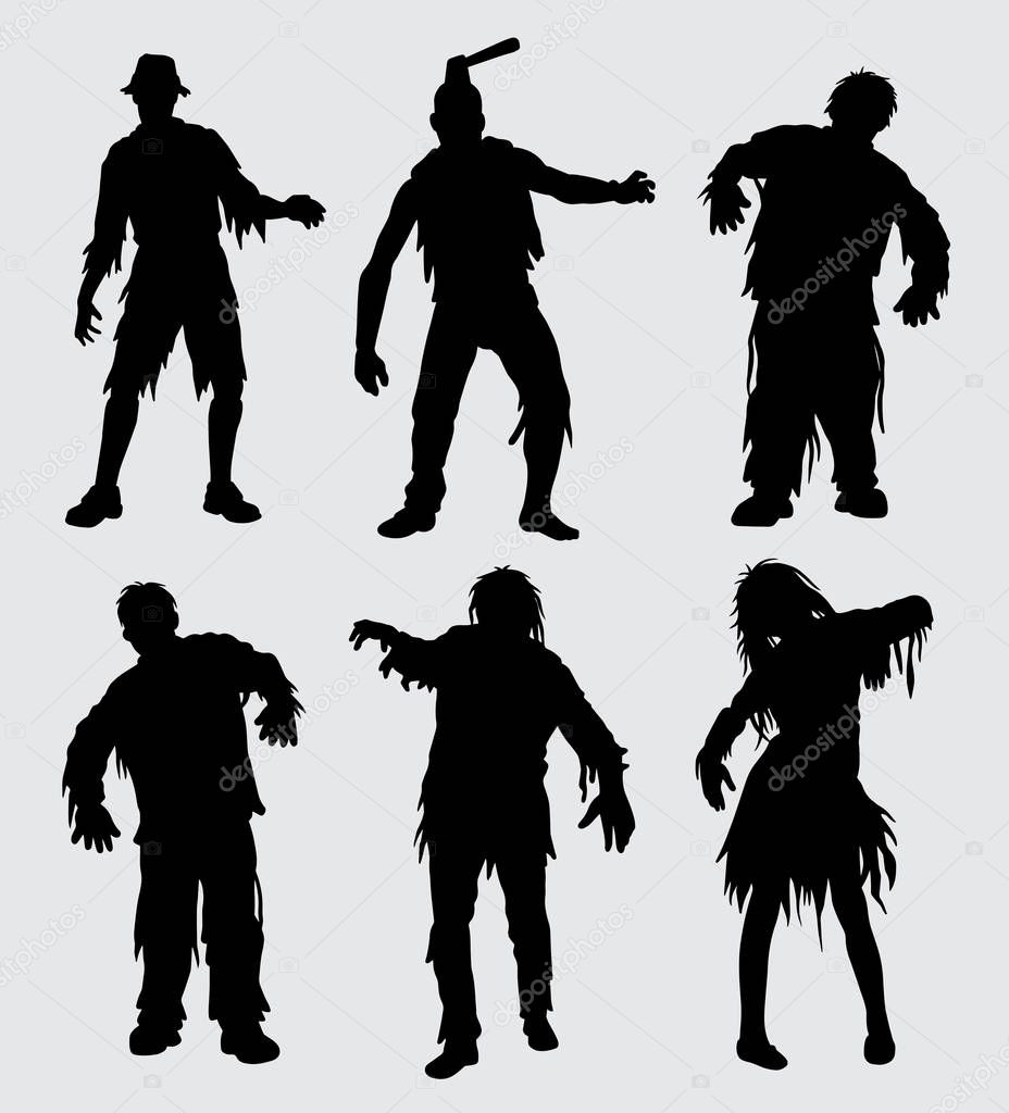 Zombie horror mutant people silhouette Good use for symbol, logo, web icon, mascot, sign, sticker, or any design you want