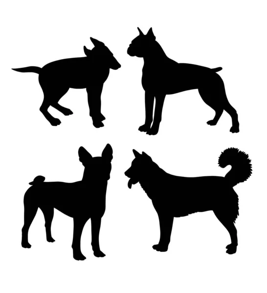 Hondensilhouet Goed Gebruik Voor Symbool Logo Web Icoon Mascotte Elk — Gratis stockfoto