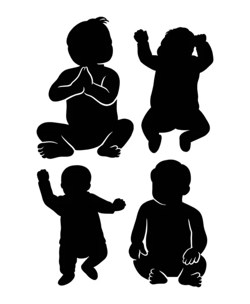 Baby Mannelijk Vrouwelijk Silhouet Goed Gebruik Voor Symbool Logo Web — Gratis stockfoto