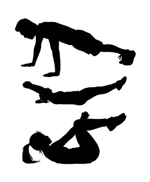 Lidé Sportovní Aktivita Silueta Dobré Použití Pro Symbol Logo Webovou — Stock fotografie zdarma