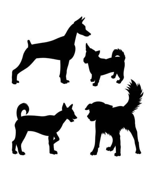 Силуэт Собачьего Питомца Хорошее Использование Символа Логотипа Веб Значка Талисмана Стоковая Иллюстрация