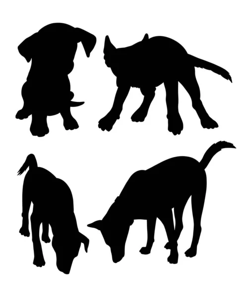 Силуэт Собачьего Животного Хорошее Использование Символа Логотипа Веб Значка Талисмана Лицензионные Стоковые Иллюстрации