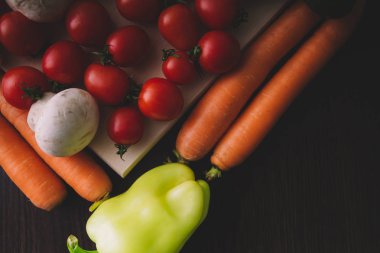 Üstten Görünüm taze sebze. Kopya alanı.