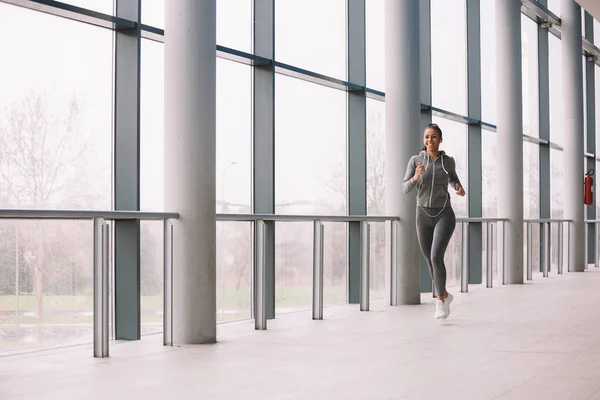 Young Fitness Sports Woman Runner Running Indoors — Stock Photo, Image