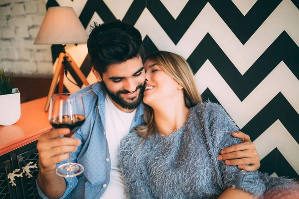 Coppia Romantica Godersi Loro Momenti Caffè — Foto Stock