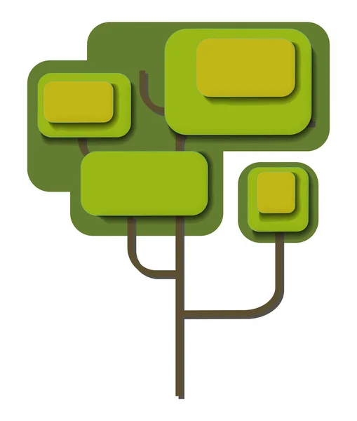 Vektor-Cartoon grüne Bäume im Papierschnitt — Stockvektor