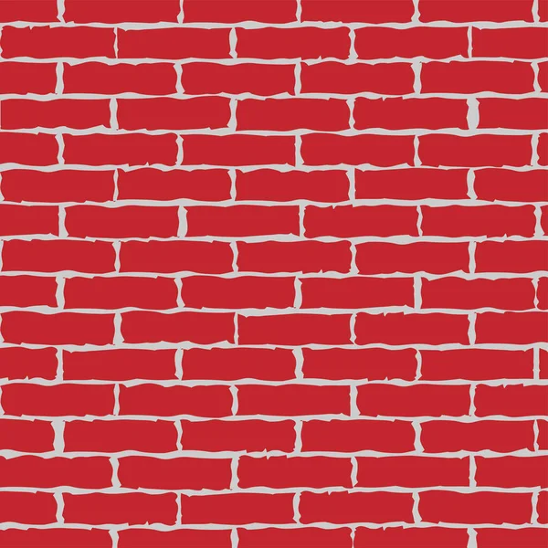 Textura de la pared de ladrillo rojo de dibujos animados o fondo con manchas para texto. ilustración vectorial — Vector de stock