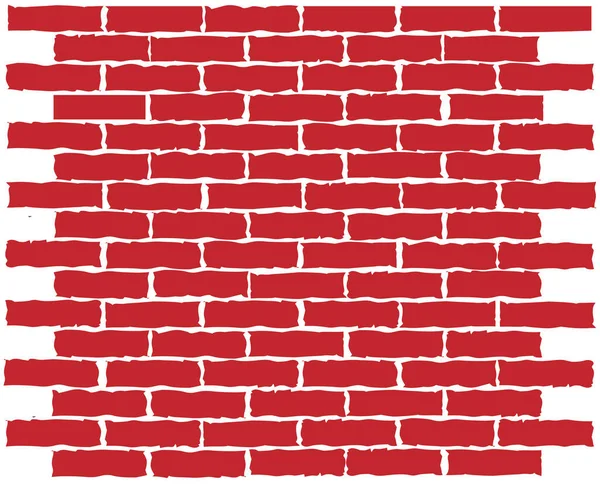 Cartoon red brick wall texture or background with stains for text. vector illustration — Stock Vector