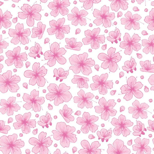 Sakura Flower or Cherry Blossom Seamless Pattern