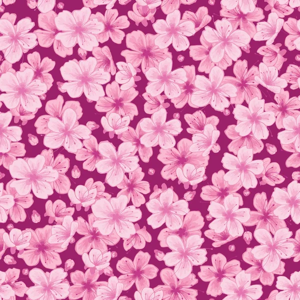 Sakura Flower Cherry Blossom Seamless Pattern — Stock Photo, Image