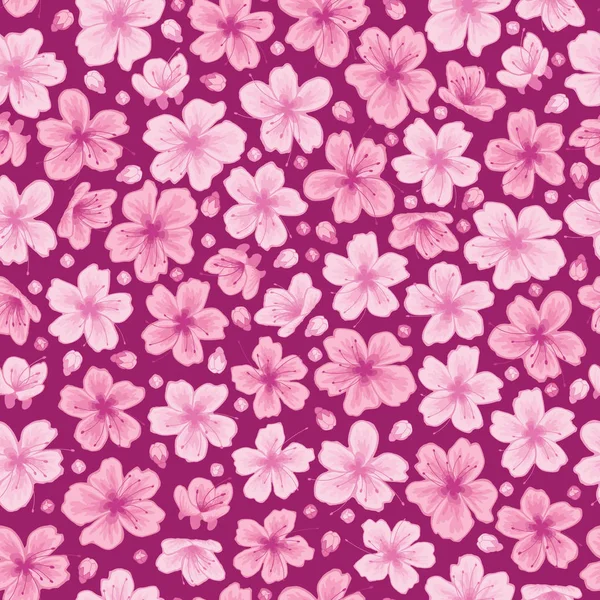 Sakura Flower Cherry Blossom Seamless Pattern — Stock Photo, Image