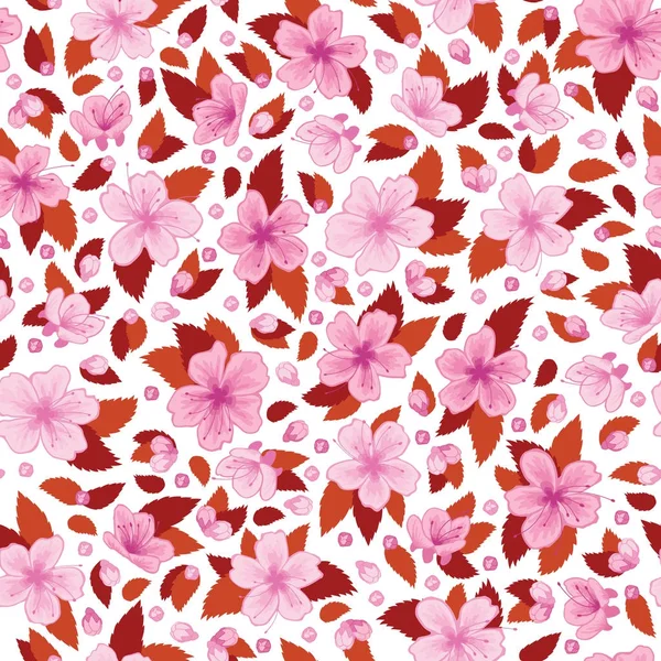 Цветок Сакуры Бесшовный Узор Вишни — стоковое фото