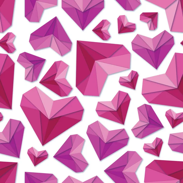 Origami Szív Ihlette Seamless Pattern — Stock Fotó