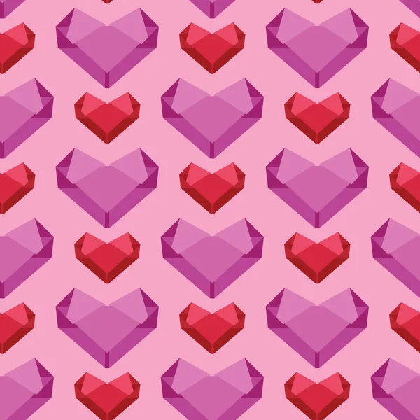 Origami Heart Inspired Seamless Pattern — Stock Photo, Image