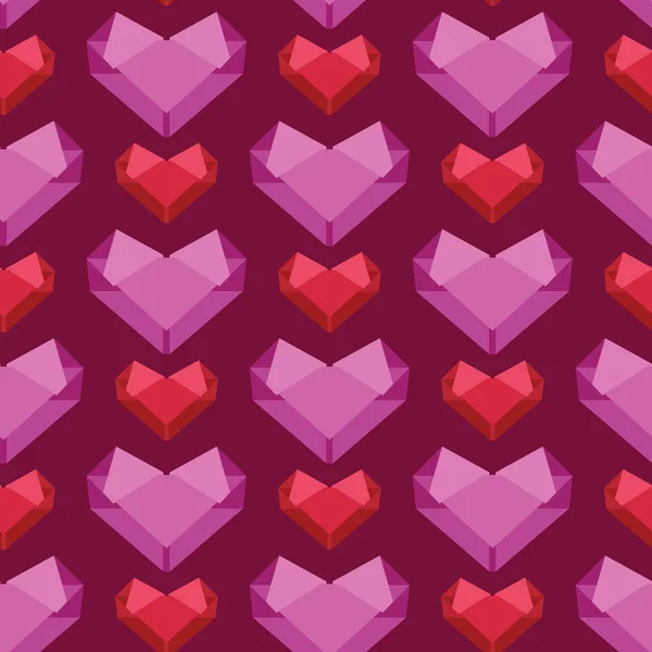 Origami Szív Ihlette Seamless Pattern — Stock Fotó