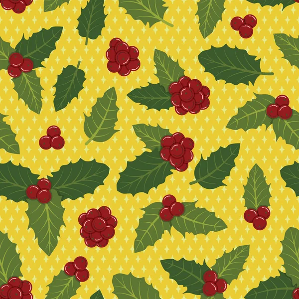 Holly Berries Seamless Pattern — Stock Photo, Image