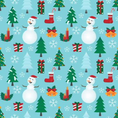 Açık mavi renkli desenle Noel.