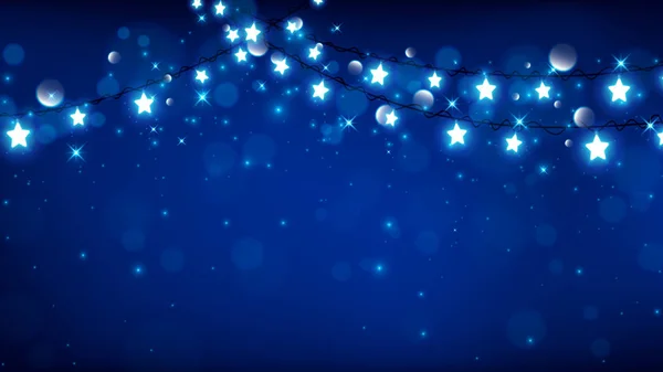 Fundo Natal Consistem Luzes Fadas Como Forma Estrela Com Partícula — Vetor de Stock