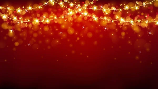 Abstrakter Weihnachtlicher Hintergrund Mit Leuchtenden Sternen Und Goldenen Glitzern lizenzfreie Stockvektoren