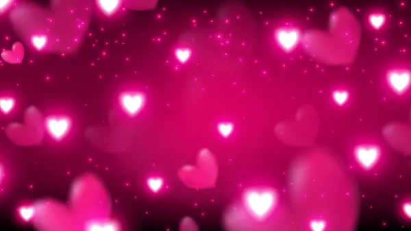 Glühende Herzen Des Valentinstages Abstrakter Hintergrund Bestehen Aus Beleuchtung Herzformen — Stockvektor