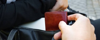 Çanta, cüzdan çalmak hırsız Panoraması yakın çekim