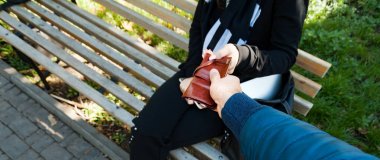 Çanta, cüzdan çalmak hırsız Panoraması yakın çekim