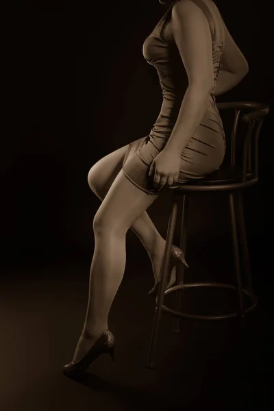 Een sensuele shot van een vrouw in ondergoed — Stockfoto