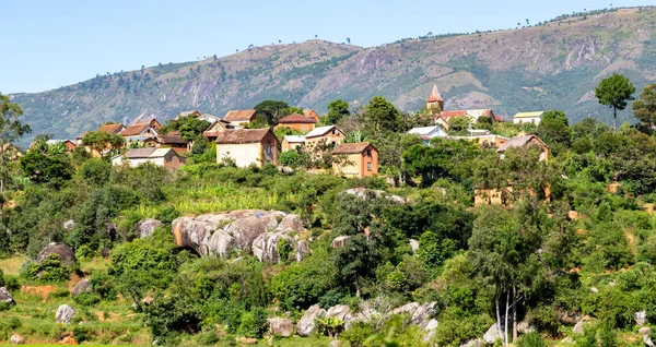 Landschapsfoto Van Groene Velden Landschappen Het Eiland Madagaskar — Stockfoto